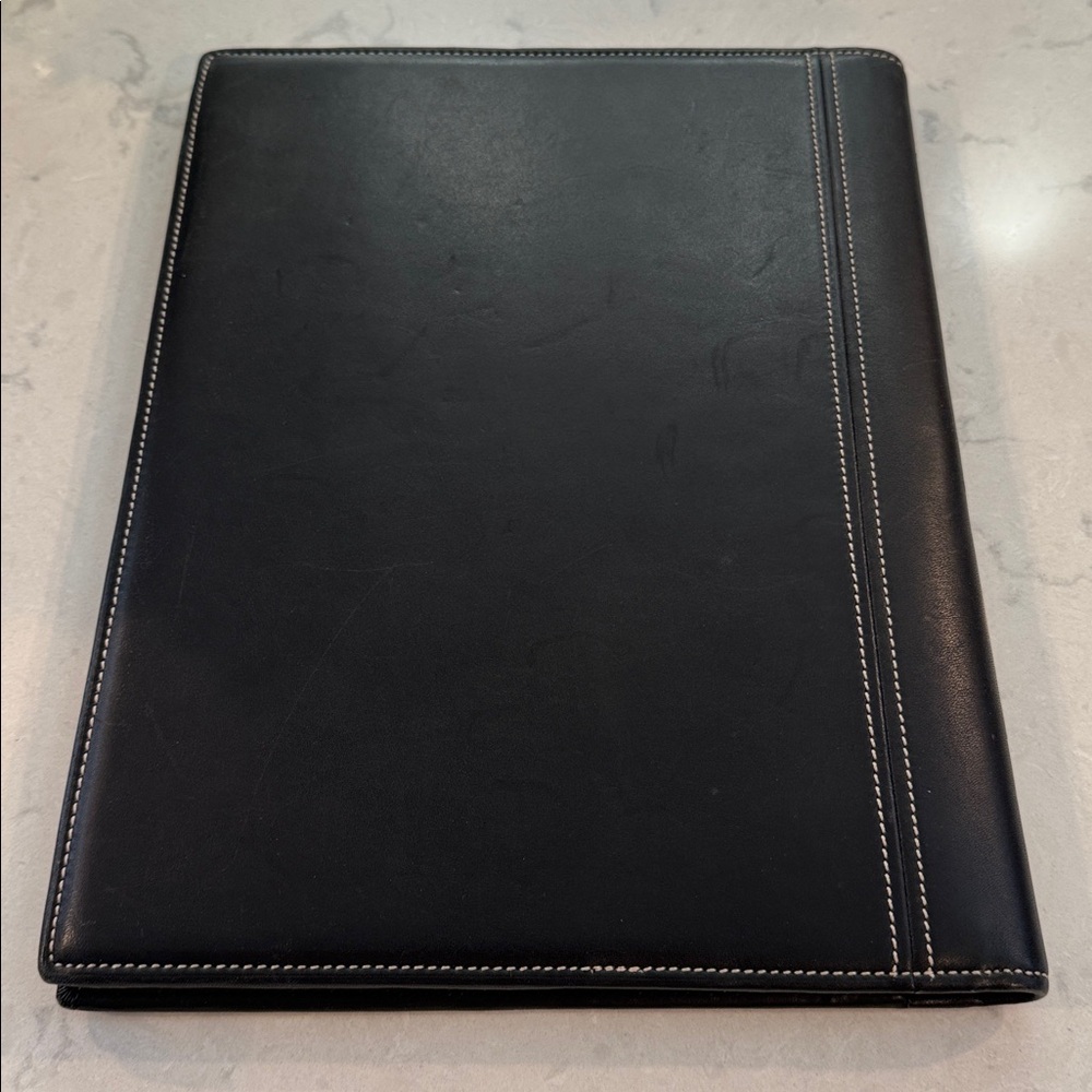 Coach Black Leather Notebook with Contrast Stitching - Picture 3 of 3